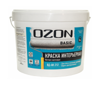 Краска ВД-АК 212 интерьерная для стен и потолков акриловая OZON-Basic 0,9л (1,4кг) белая